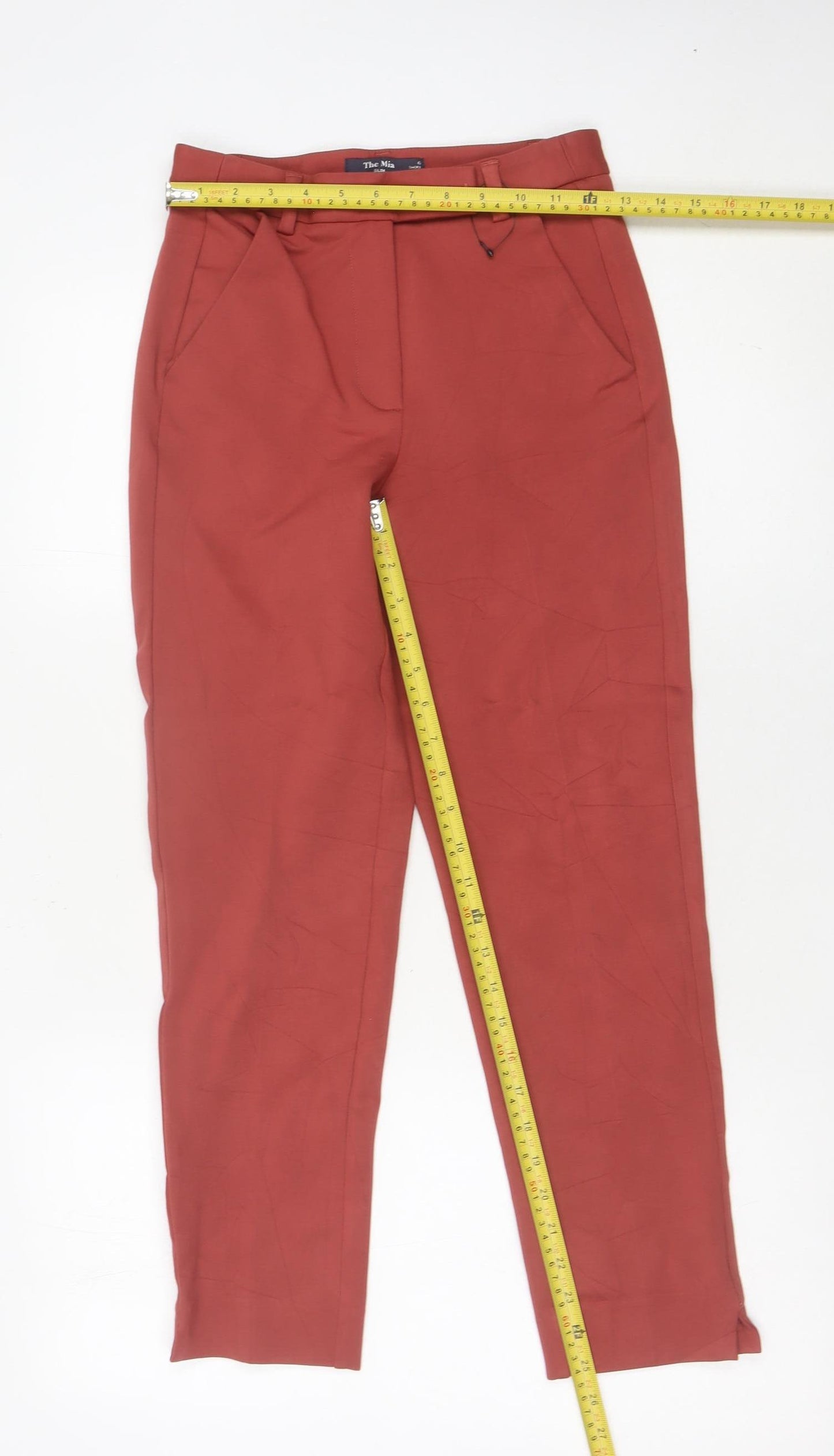Marks and Spencer Womens Red Slim Trousers Size 6