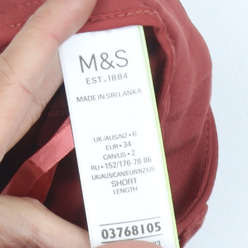 Marks and Spencer Womens Red Slim Trousers Size 6