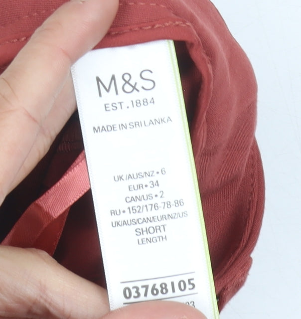 Marks and Spencer Womens Red Slim Trousers Size 6