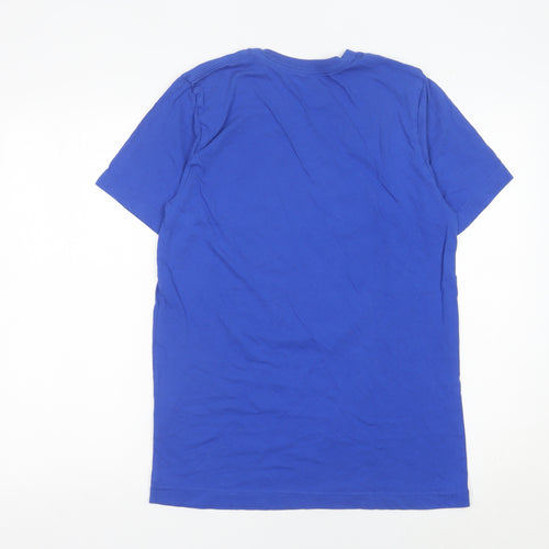 Wishmas Men's Blue M Christmas Graphic Short Sleeve Cotton T-Shirt