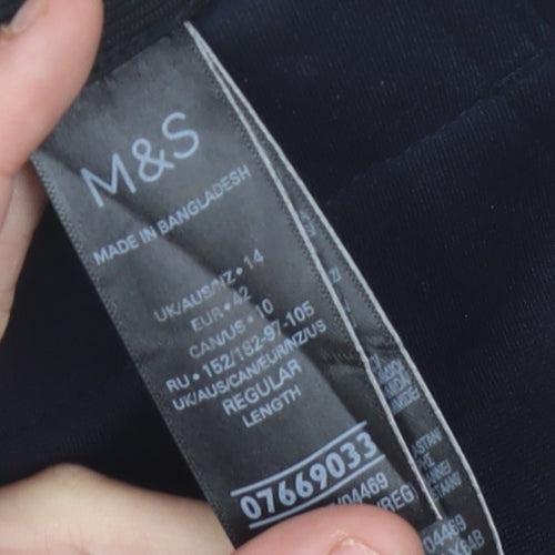 Marks and Spencer Womens Black Size 14 Dress Pants Trousers
