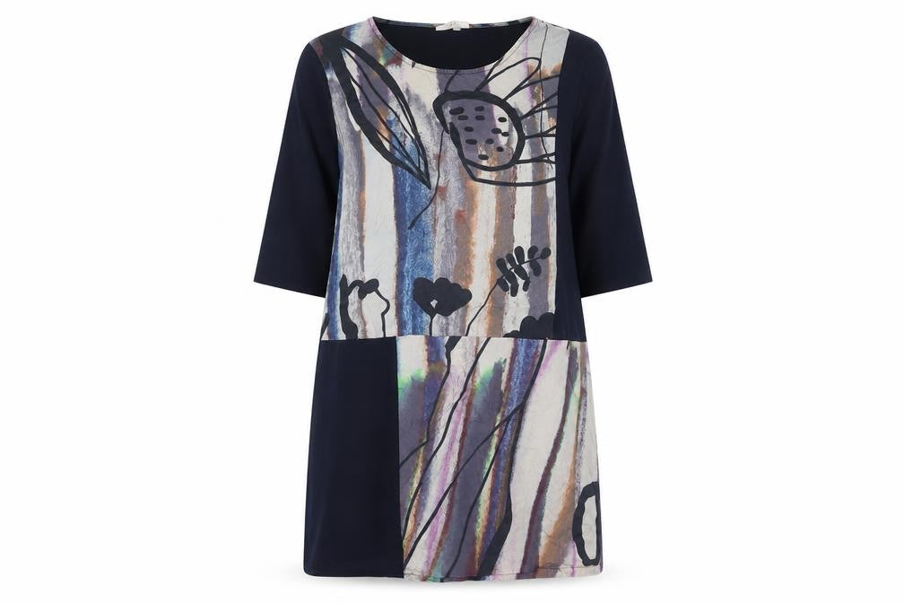 Front view of Thought women’s multicoloured, size UK 18, shift dress cotton modal