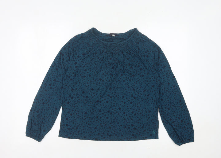 Joules Womens Blue Star Print Long Sleeve Tunic Blouse Size 8