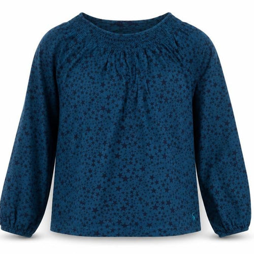 Joules Womens Blue Star Print Long Sleeve Tunic Blouse Size 8