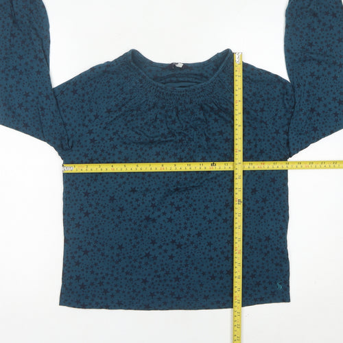 Joules Womens Blue Star Print Long Sleeve Tunic Blouse Size 8