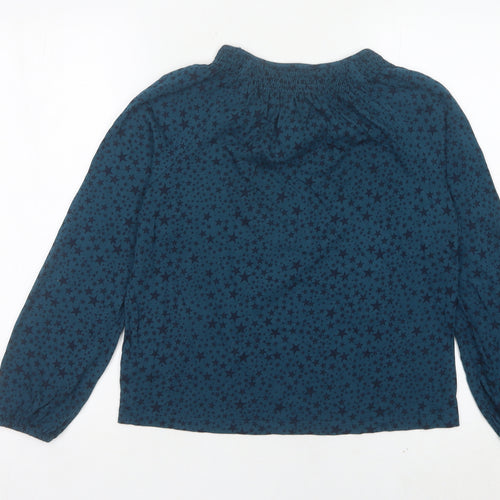 Joules Womens Blue Star Print Long Sleeve Tunic Blouse Size 8