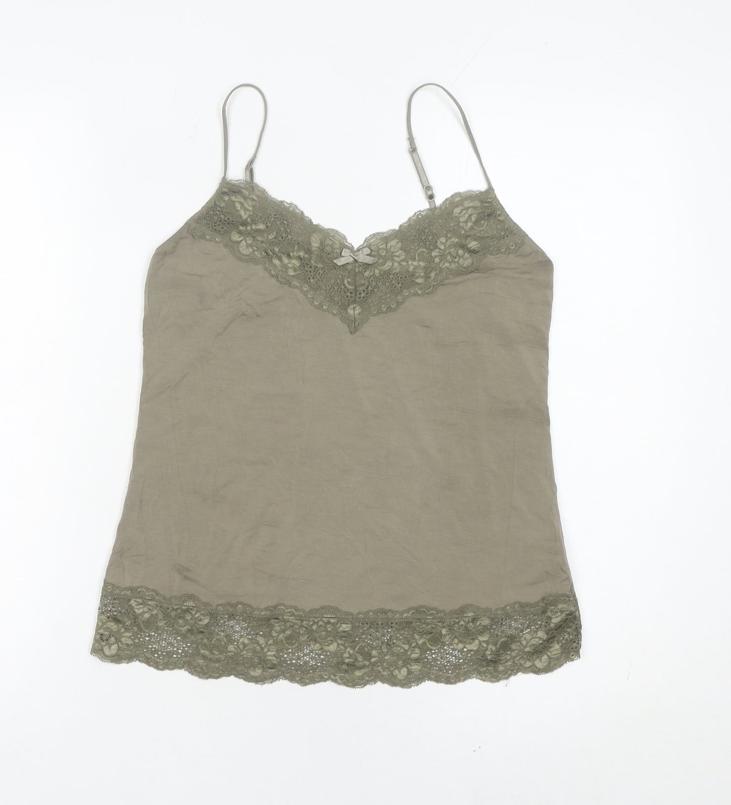 Jigsaw Women’s Green Lace Camisole Tank Top Size S Modal Spaghetti Strap