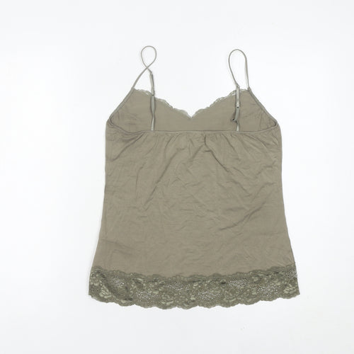 Jigsaw Women’s Green Lace Camisole Tank Top Size S Modal Spaghetti Strap