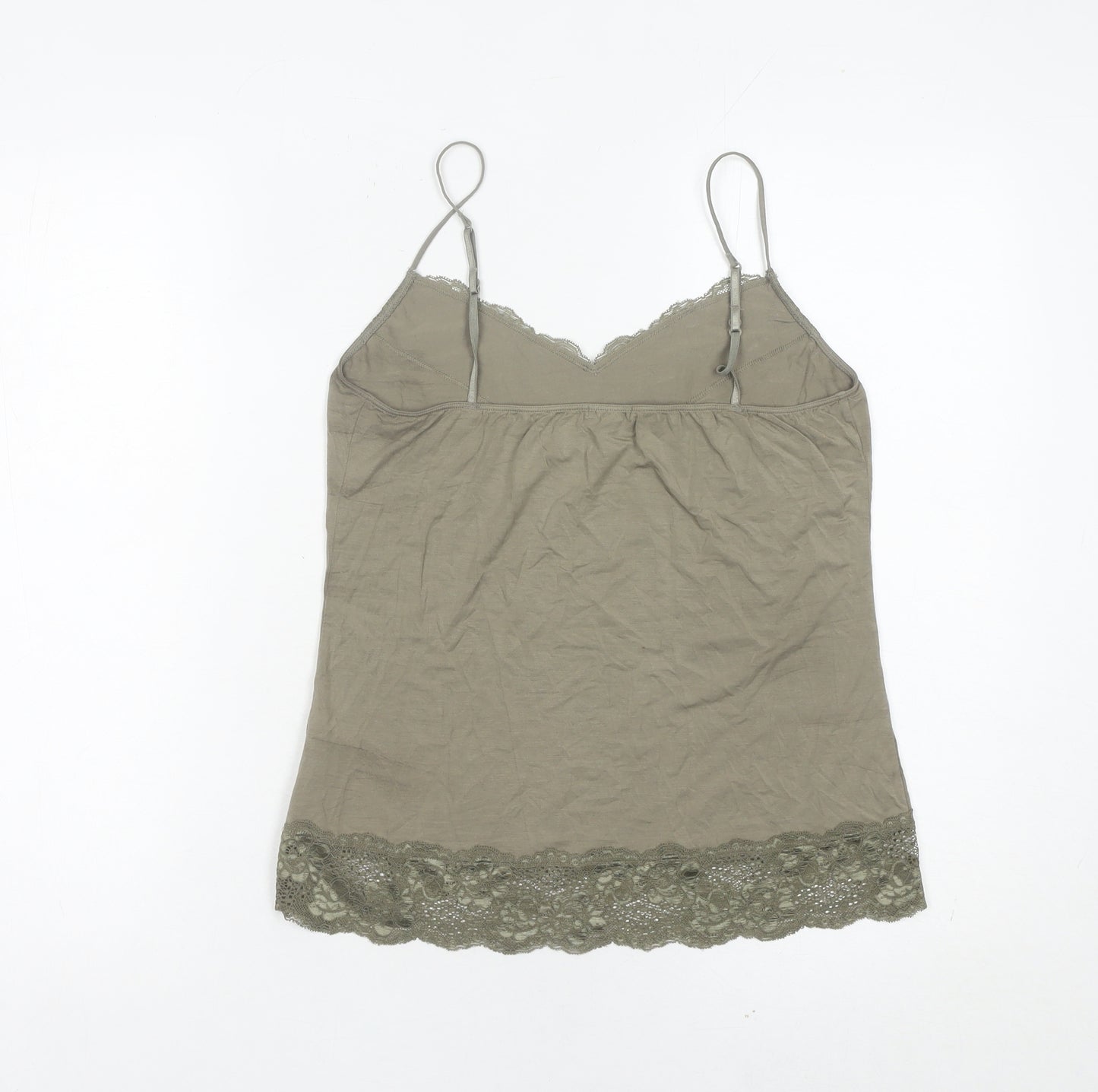 Jigsaw Women’s Green Lace Camisole Tank Top Size S Modal Spaghetti Strap