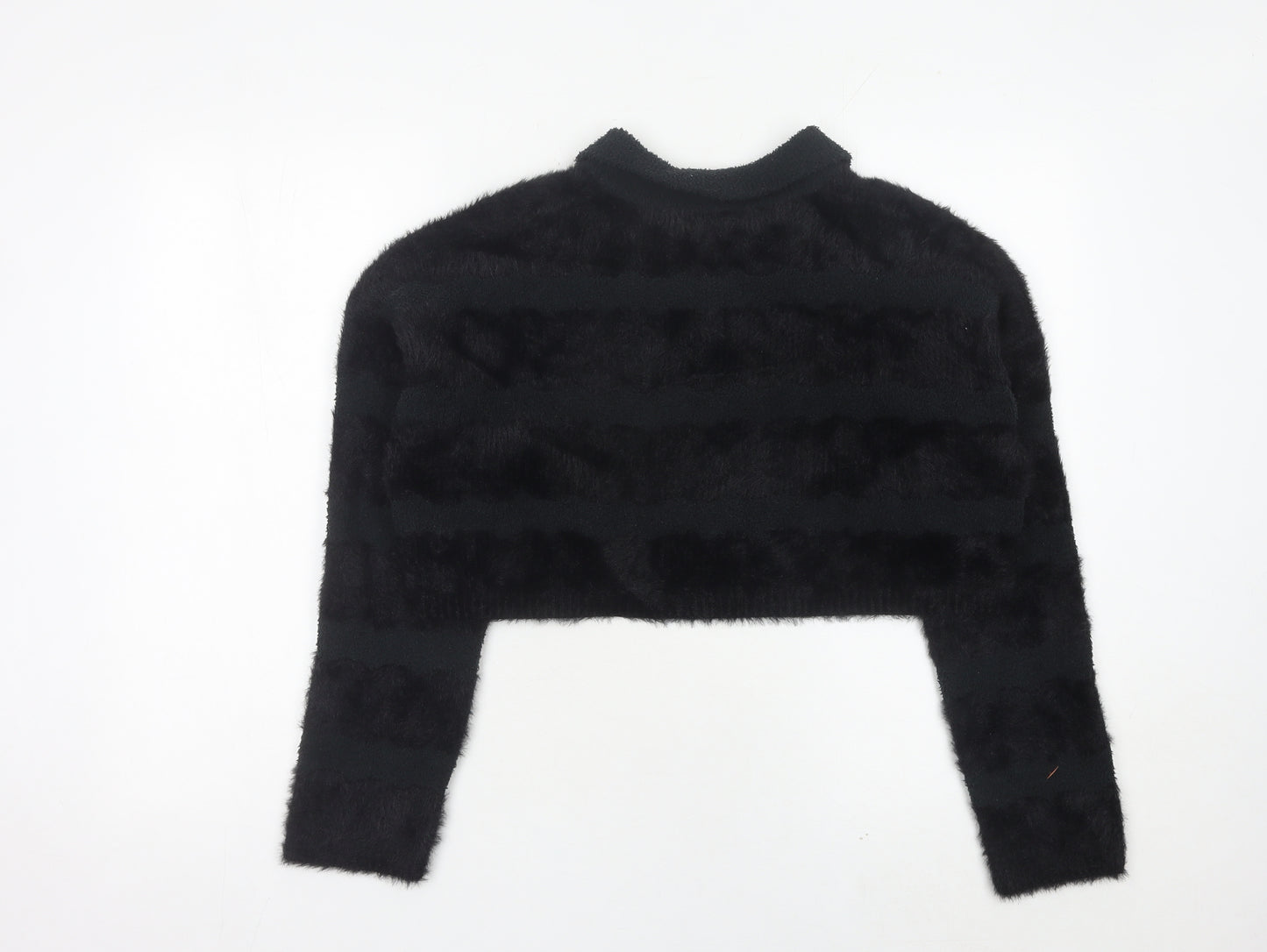 Underpass Women’s Black Barbie Fuzzy Henley Jumper Size M
