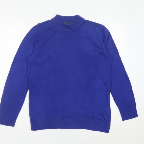 Bonmarché Women’s Blue Mock Neck Pullover Jumper Size 14