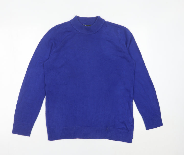 Bonmarché Women’s Blue Mock Neck Pullover Jumper Size 14