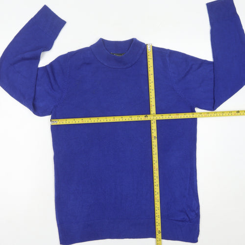 Bonmarché Women’s Blue Mock Neck Pullover Jumper Size 14