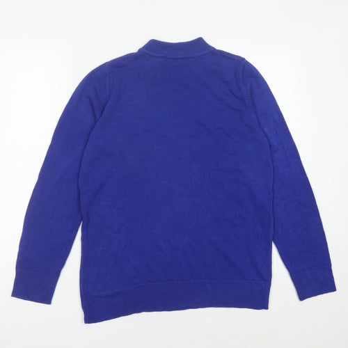 Bonmarché Women’s Blue Mock Neck Pullover Jumper Size 14
