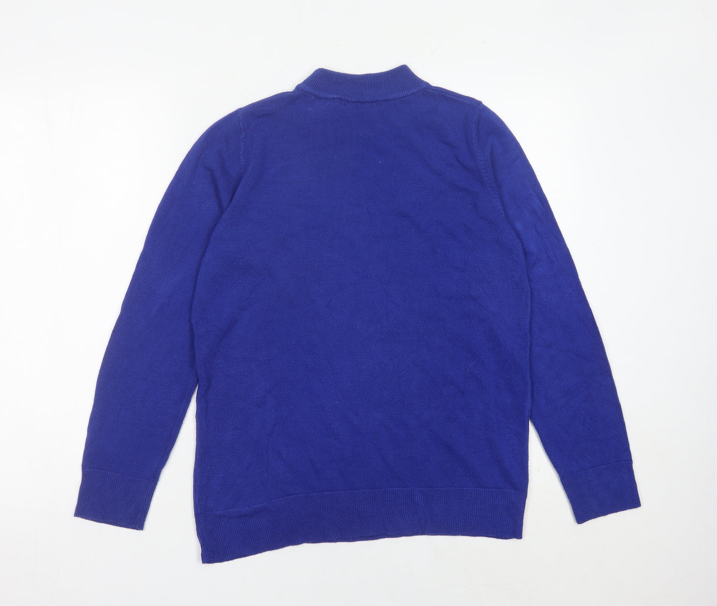 Bonmarché Women’s Blue Mock Neck Pullover Jumper Size 14