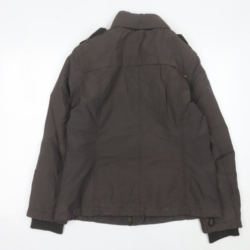 Mantarray Womens Brown Size 16 Military Jacket Zip Button Mid-Length
