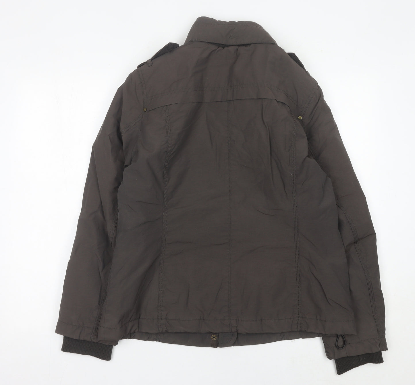 Mantarray Womens Brown Size 16 Military Jacket Zip Button Mid-Length