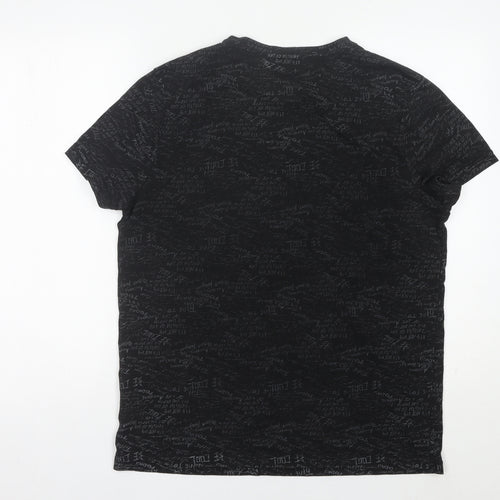 Koton Men’s Black Graphic Print Crew Neck T-Shirt Size S