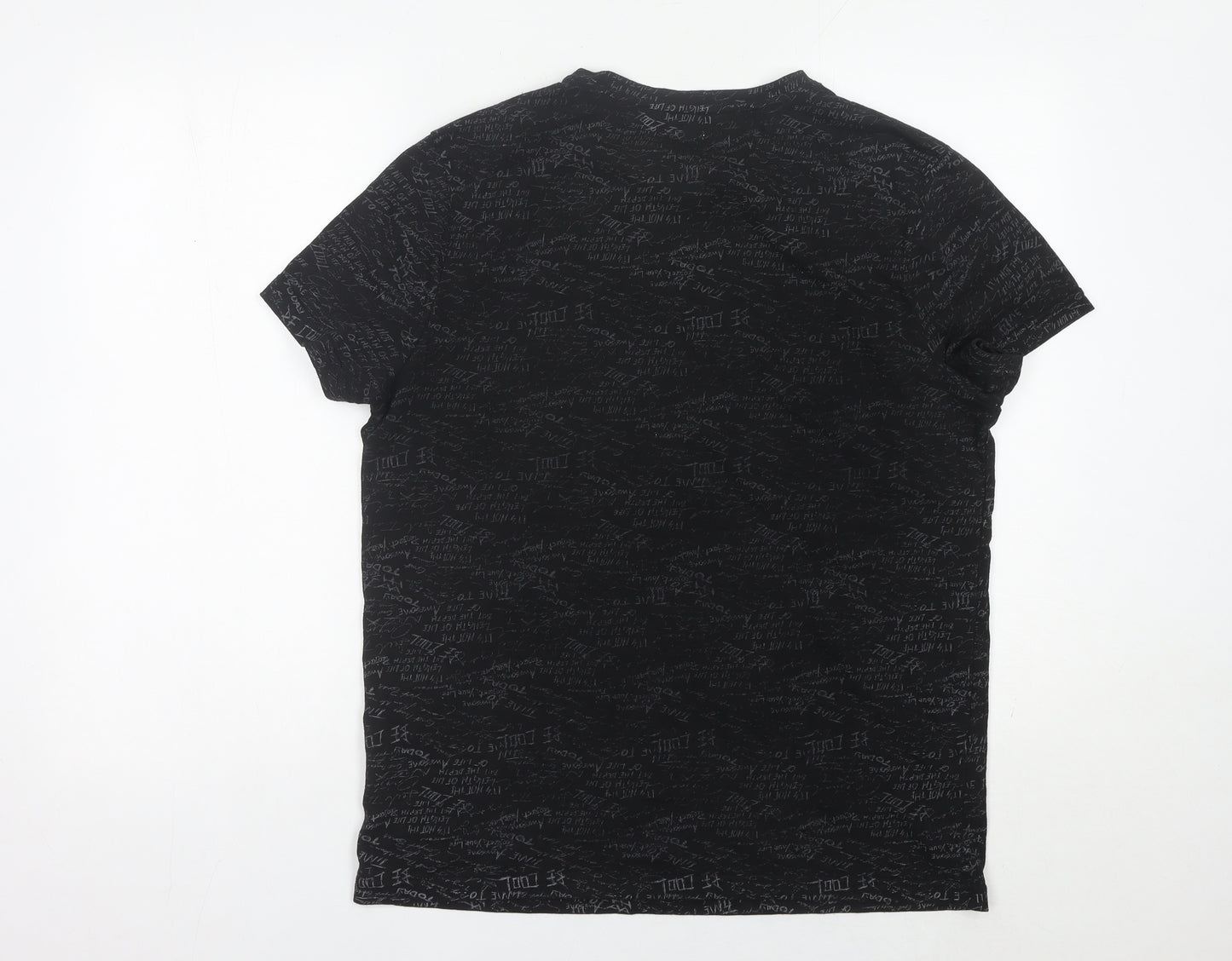 Koton Men’s Black Graphic Print Crew Neck T-Shirt Size S