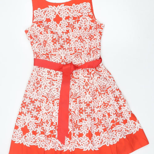Debenhams Women’s Red Floral Lace Fit & Flare Dress Size 12