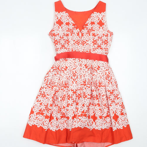 Debenhams Women’s Red Floral Lace Fit & Flare Dress Size 12