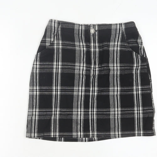 Hollister Womens Black Plaid XS Straight Skirt Casual Preppy