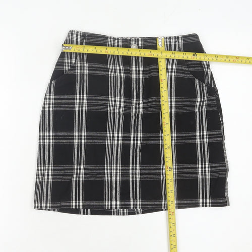 Hollister Womens Black Plaid XS Straight Skirt Casual Preppy