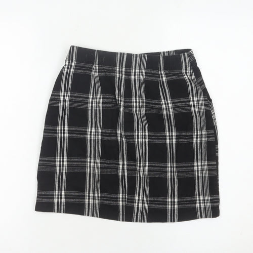 Hollister Womens Black Plaid XS Straight Skirt Casual Preppy