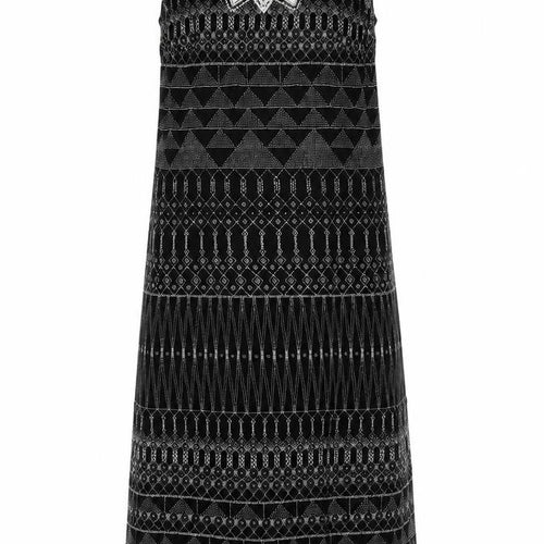 H&M Women’s Black Geometric Embroidered Shift Dress Size 8