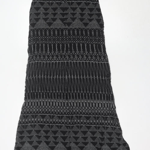 H&M Women’s Black Geometric Embroidered Shift Dress Size 8