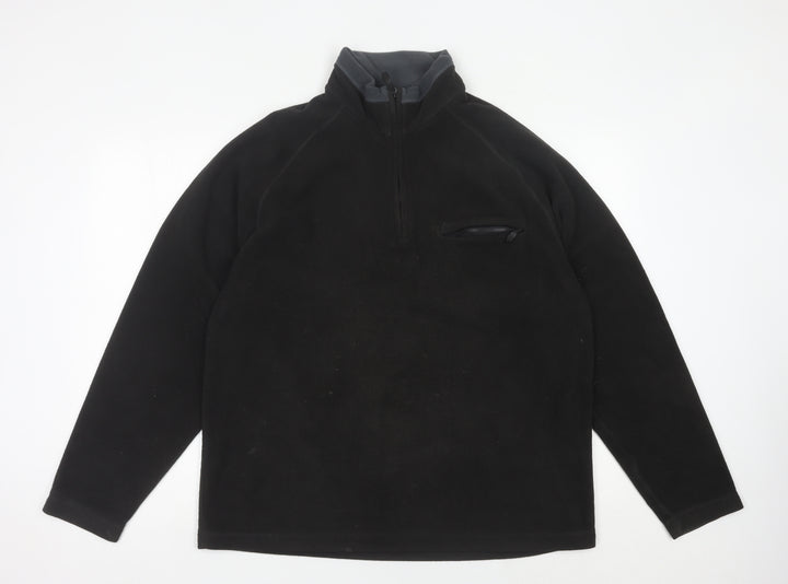 Marks & Spencer Men's Black Fleece Zip Jacket Size M 38"-40" Regular Fit