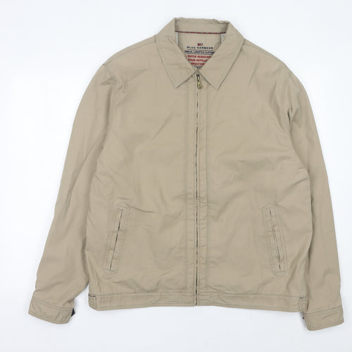 Marks and Spencer Mens Beige Cotton Jacket Casual Zip Size L 42"-43"