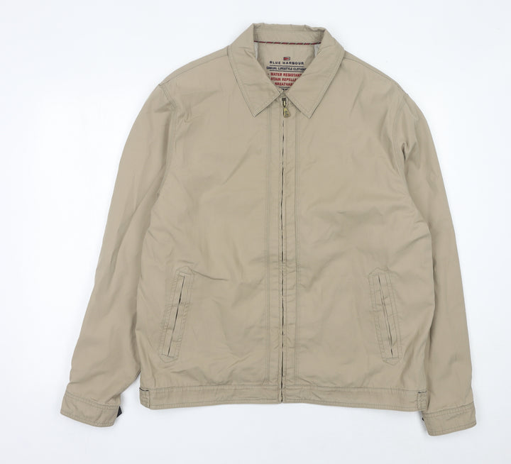 Marks and Spencer Mens Beige Cotton Jacket Casual Zip Size L 42"-43"