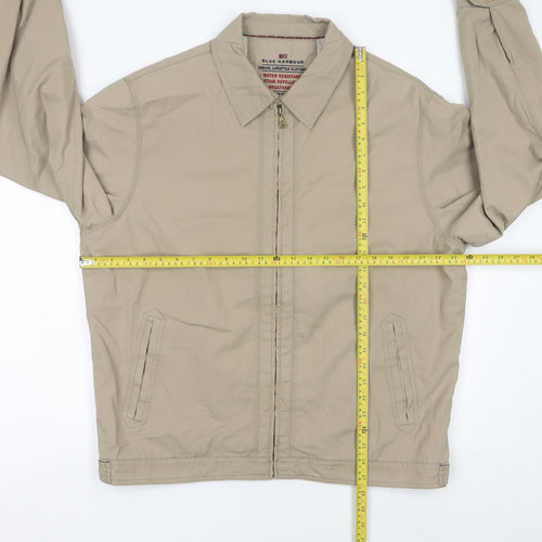 Marks and Spencer Mens Beige Cotton Jacket Casual Zip Size L 42"-43"