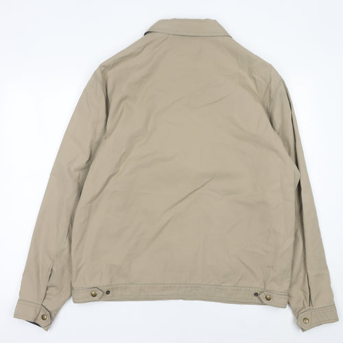 Marks and Spencer Mens Beige Cotton Jacket Casual Zip Size L 42"-43"