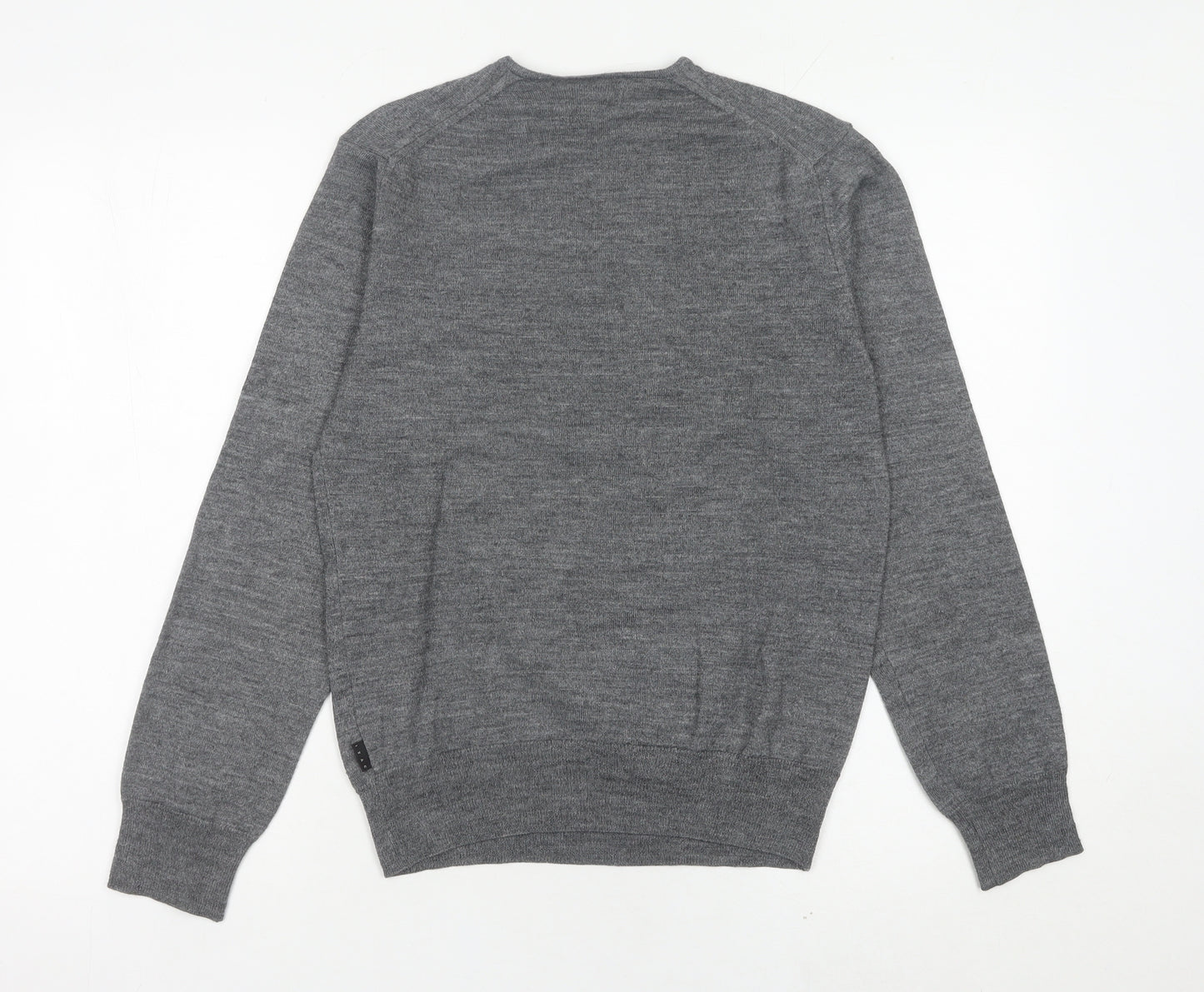 IZAC Women’s Grey V-Neck Merino Wool Blend Jumper Size S