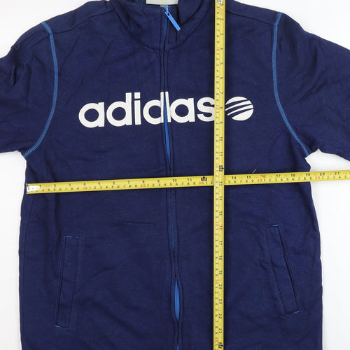 Adidas Men’s Blue Track Jacket L Regular Fit Full Zip Cotton Blend