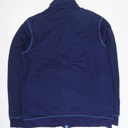 Adidas Men’s Blue Track Jacket L Regular Fit Full Zip Cotton Blend
