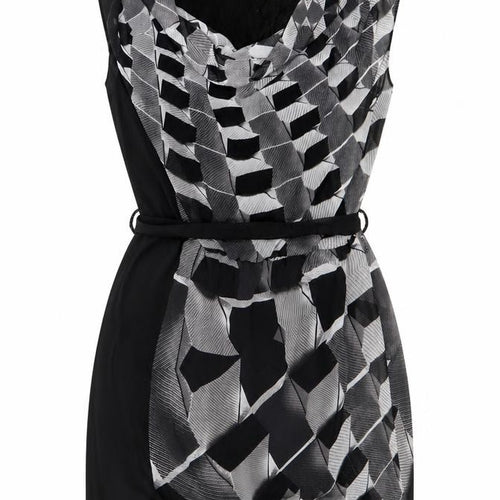 Warehouse Women Black Geometric Strapless Short Party Dress Size 12