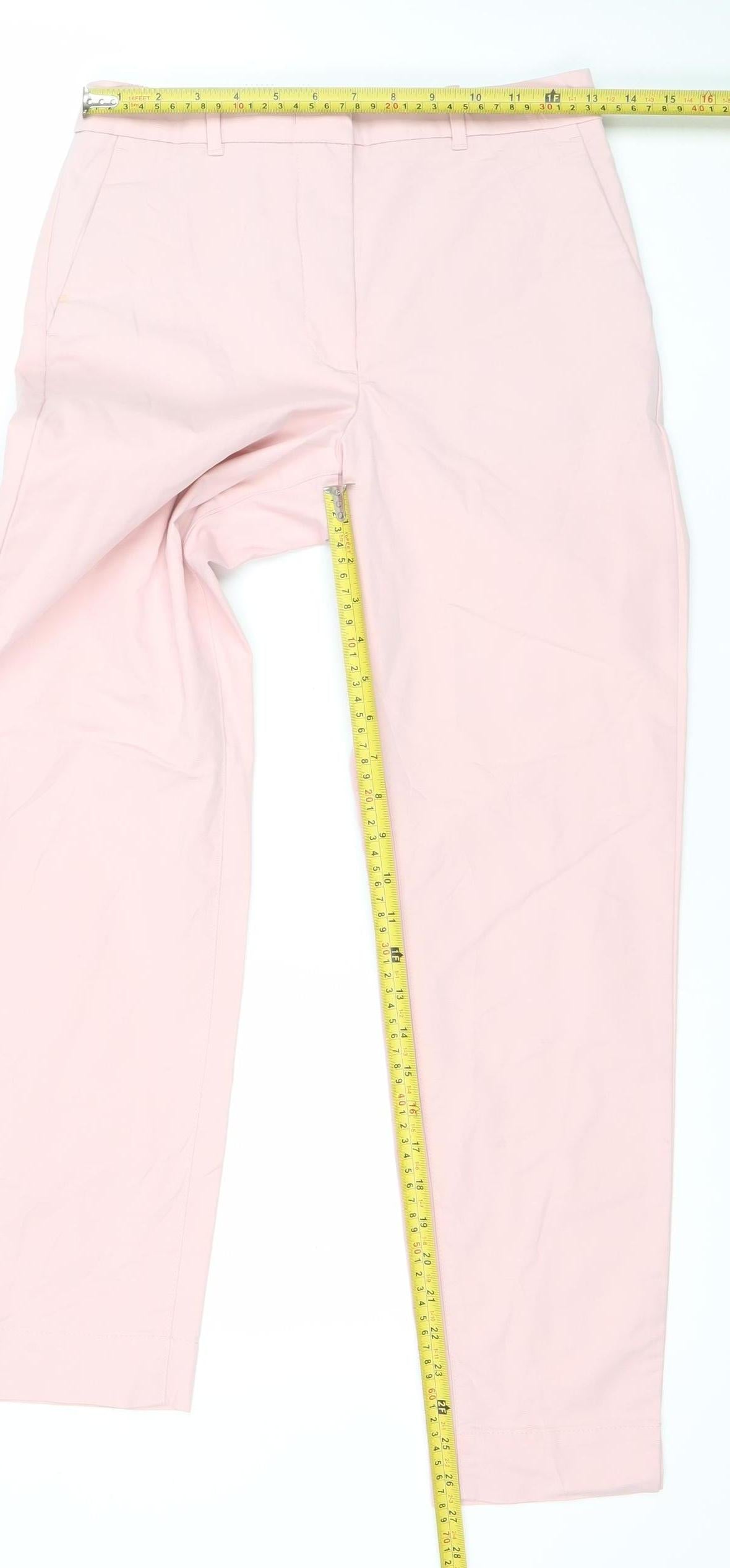 Marks and Spencer Womens Pink Chino Trousers Size 6 Regular Fit