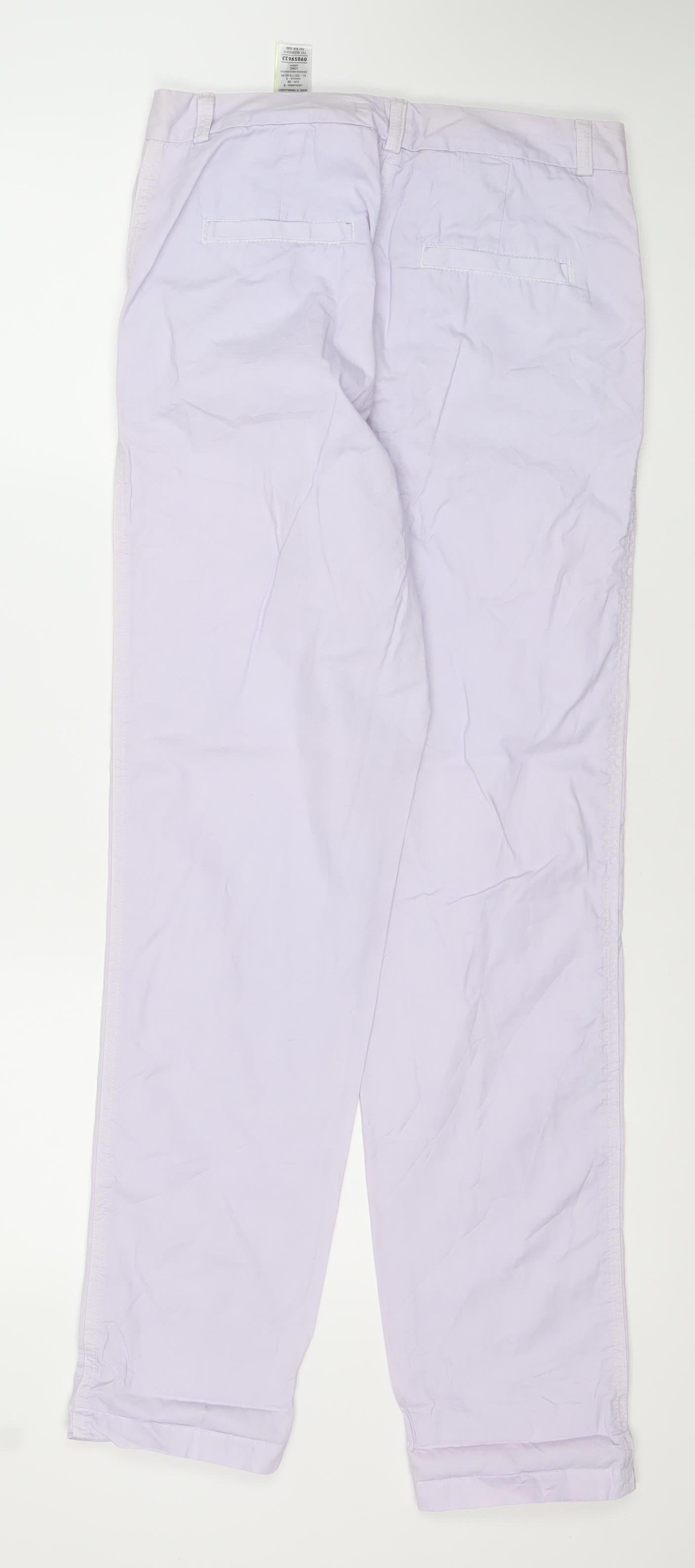 Marks and Spencer Womens White Polka Dot Chino Trousers Size 8