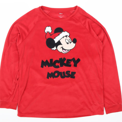 Primark Disney Womens Red Mickey Mouse Christmas Sweatshirt S 10/12