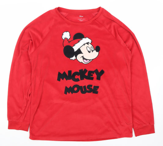 Front view of Primark Disney women’s red mickey mouse christmas sweatshirt s 10/12