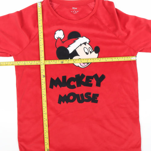 Primark Disney Womens Red Mickey Mouse Christmas Sweatshirt S 10/12