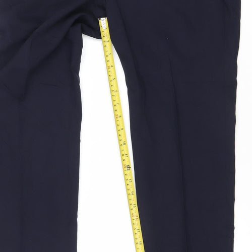 Marks and Spencer Mens Blue Slim Fit Dress Pants 32W 33L Wool Blend
