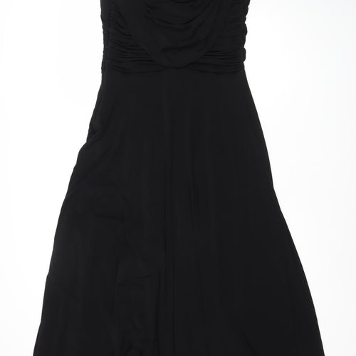 Coast Women’s Black One Shoulder Maxi Dress Size 16 Formal Ruched