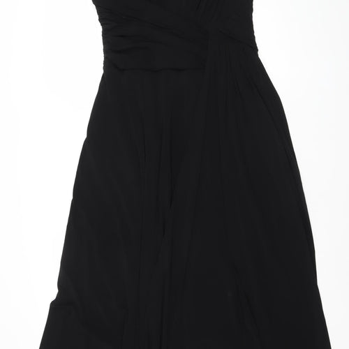 Coast Women’s Black One Shoulder Maxi Dress Size 16 Formal Ruched