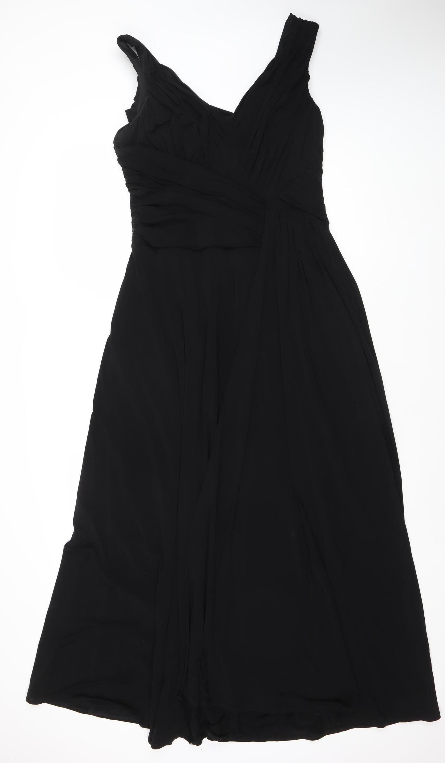 Coast Women’s Black One Shoulder Maxi Dress Size 16 Formal Ruched