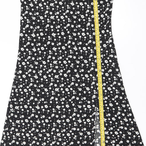 Divided Women’s Black Floral Midi Fit & Flare Dress Size 12