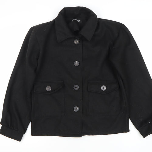 Boohoo Men’s Black Basic Jacket Size 36 Regular Fit Buttoned